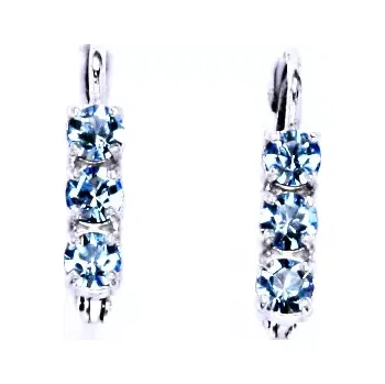 Náušnice Stříbrné náušnice Swarovski akvamarine - NK1323 (Stříbrné náušnice se Swarovski krystalem)