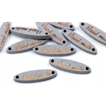 Obraz Dřevěná etiketa Ruční výroba 6x27mm 10 Ks