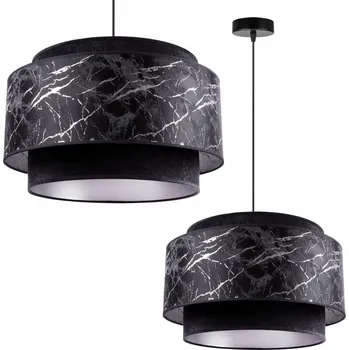 ZÁVĚSNÉ STROPNÍ SVÍTIDLO LUSTR STÍNIDLO ČERNÉ