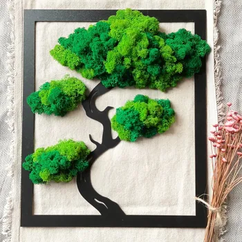 Strom Bonsai z mechem v obdélníku