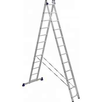 Železářství Alumet, univerzální 2-dílný žebřík, 2x13 příček, 33 x 13 x 366 cm, max. 150 kg, 5 let záruka 4607145150483
