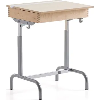 Zahradní lavice Školní lavice 188, HPL, stříbrná/bříza