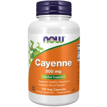 NOW Foods - Cayenne (Kajenský pepř) 500mg, veg kapsle Počet tabletek: 100 veg kapslí