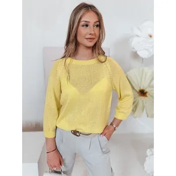 Dámský svetr Dámský svetr nadměrné velikosti SOFTICAN žlutý