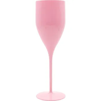 Sklenice Gold Plast Plastová nerozbitná růžová sklenice na šampaňské a prosecco VERONA 180 ml