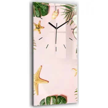 Hodiny Velké tvrzené skleněné hodiny Stylové moderní nástěnné Letní nálada 30x60