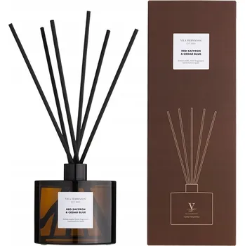 Tyčinkový aroma difuzér Červený Šafrán a Modrý Cedr - Vila Hermanos - difuzér vůně 500 ml