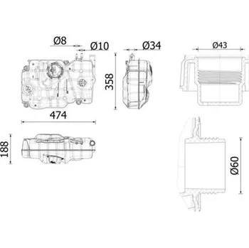 Chladič motoru Vyrovnávací nádoba, chladicí kapalina MAHLE CRT 270 000S