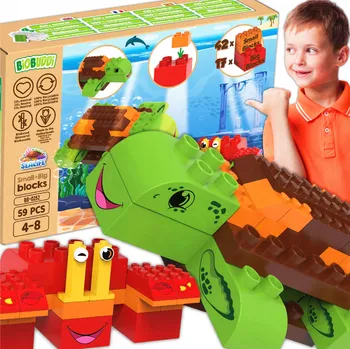 ostatní stavebnice EKOLOGICKÉ Stavebnice BiOBUDDi Želva Krab Sada kostek moře 59 dílků