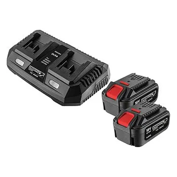 Dílna Sada duální nabíječky akumulátorů + 2x 4Ah baterií, 230V, 58GE134, Energy+, Graphite