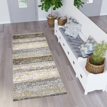 Koberec Běhoun na míru Delhi - abstrakt 1 - žlutý Rozměr koberce: 80 cm