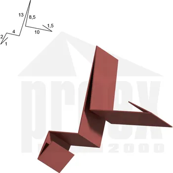 okap Závětrná lišta ocelově červená 400 mm
