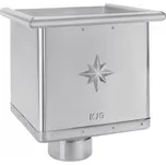 KJG Kotlík žlabový sběrný KUBICKÝ EXCENTRICKÝ bílo hliníkový 120 mm