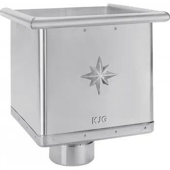 okap KJG Kotlík žlabový sběrný KUBICKÝ EXCENTRICKÝ bílo hliníkový 120 mm