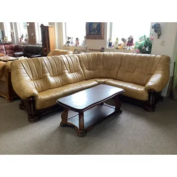 Sedací souprava Rustikální kožená sedací souprava MERCEDES - rohová 3 roh 2