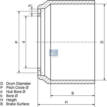 Brzdový buben Brzdový buben DT Spare Parts 1.18705
