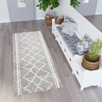 Koberec Běhoun na míru Delhi - mřížka 7 - šedý Rozměr koberce: 80 cm