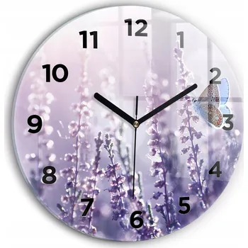 Hodiny Skleněné moderní foto hodiny nástěnné plynoucí ručičky Abstrakce průměr 30 cm