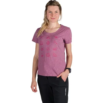Dámské oblečení Northfinder Dámské outdoorové triko z organické slub bavlny CANDICE, růžová, M