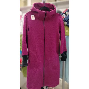 Dámský kabát Fantom Dámský SVETROVINOVÝ kabát s kapucí - vínový melír KONFEKČNÍ VELIKOST: L