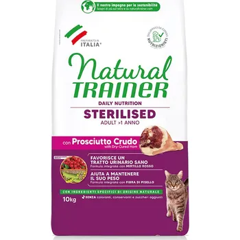 Krmivo pro kočku 2x10kg Natural Trainer Adult Sterilised Ham - výhodné balení