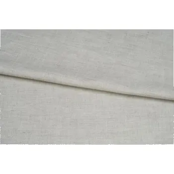Len s bavlnou, žíhaný, světle šedý, sartor.cz