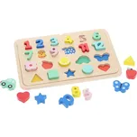 Petit Collage Vkládací puzzle s čísly a tvary vícejazyčné