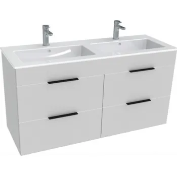 Koupelnový nábytek JIKA CUBE skříňka s dvojumyvadlem 118x43x62,2 cm, 4 zásuvky, bílá