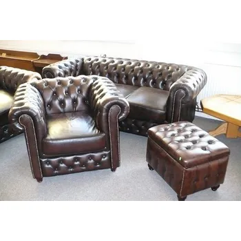 Sedací souprava Rustikální kožená sedací souprava CHESTERFIELD - 3+1+1