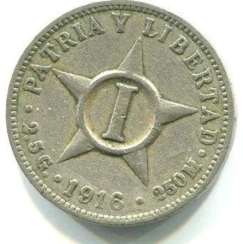 Sběratelství KUBA. 1 centavo 1916.