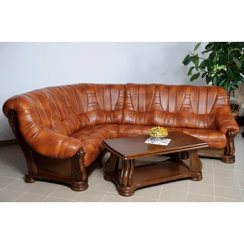 Obývací pokoj Rustikální kožená sedací souprava MERCEDES - rohová 3 roh 1