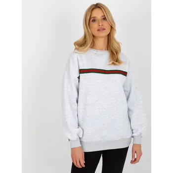 Dámská mikina Světle šedá mikina s tenkým proužkem -EM-BL-760.01-light grey Velikost: ONE SIZE