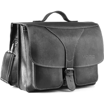 Kabelka Velká kožená aktovka VOOC z pravé kůže; černá SKL