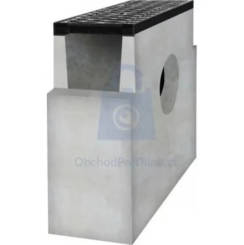 Odvodňovací žlab Vpusť betonová odvodňovací B125 s litinovou mříží, GUTTA H160 333 x 145 x 450 mm, balení 1 ks