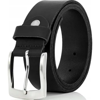 Opasek KLASICKÝ PÁSEK PÁNSKÝ KOŽENÝ ČERNÁ PŘÍRODNÍ KŮŽE PÁSEK KE KALHOTÁM 145 cm
