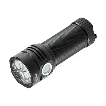 Svítilna LED dobíjecí baterka, 1x4000 mAh, hliník, černá, funkce zoom, 3 druhy svícení,IPX4, USB dobíjení