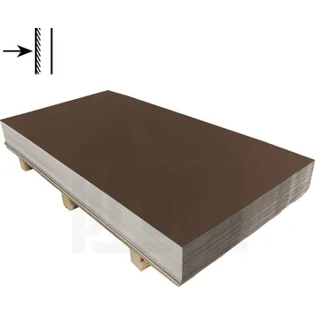 Plech KJG Tabule tmavě hnědá jednostranná RAL 8028 - 0,55x1250x2000mm