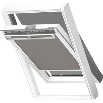 Okno Velux kombinace DOP pro SK08 roleta zatemňující DKL SWL 0705 šedá + markýza, bílé lišty