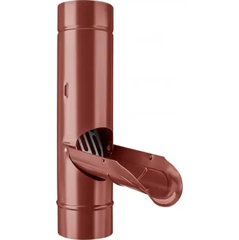 okap KJG Dešťová klapka ocelově červená hranatá s lapačem listí 100x100 mm