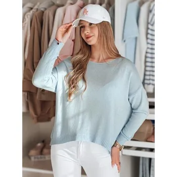 Dámský svetr Dámský svetr nadměrné velikosti hladký SENZIA modrý