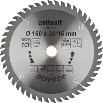 Pilový kotouč Wolfcraft Wolfcraft pilový kotouč čisté řezy ø184x20,16 Z56 6632000