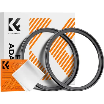 K&F Step Up Filter Ring 77-82mm*2pcs,+Vacuum Cleaning Cloth*1