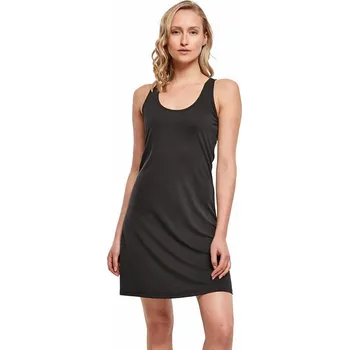 Dámské šaty Urban Classics Středně dlouhé šaty z modalu s vykrojenými zády Barva: Černá, Velikost: XS