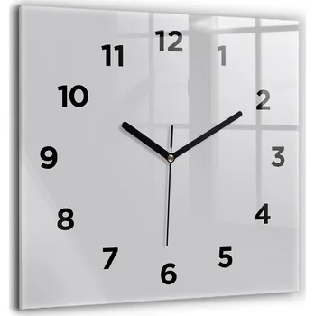 Hodiny Skleněné nástěnné hodiny do moderního interiéru se vzorem světle šedá 60x60 cm