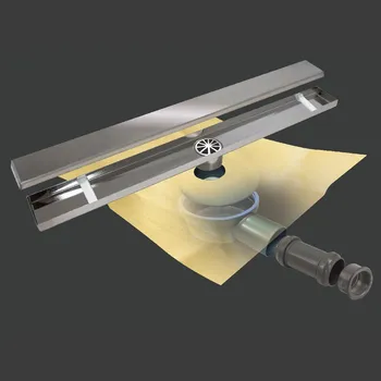 Odvodňovací žlab Oboustranný lineární sprchový žlab: dlážditelný a ocelový LINEAR BASIC DUO Délka: 60cm