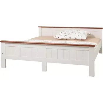 Postel Dřevěná postel Anny bílo-hnědá Doprava ZDARMA.