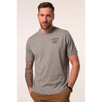 Pánské tričko JP1880, Plus size Tričko JP1880, krátké rukávy, potisk na hrudi, melanž žerzej, do 8XL pro plnoštíhlé nadměrná velikost, 838297123-1456, šedý, 7XL, Plus size oblečení, Oblečení pro vysoké muže, Nadměrné velikosti, Oblečení pro plnoštíhlé.