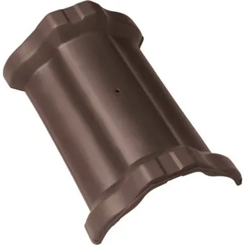 Střešní krytina Bramac - keramický drážkový hřebenáč vyrovnávací dvouhrdlý, hnědá engoba