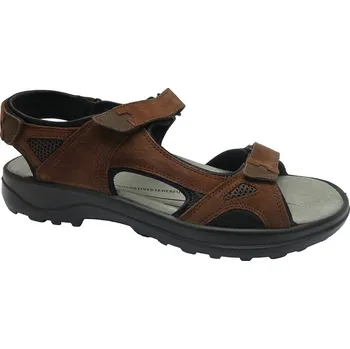 Pánské sandále Letní vycházková obuv, Jomos, Liberta, šíře H, hnědá: Hnědá Nubuk, velur (semiš) 32,8 49 H - rozšířená (29717-29719)