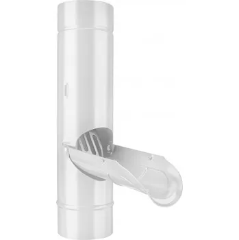 okap KJG Dešťová klapka šedo bílá s lapačem listí 100 mm